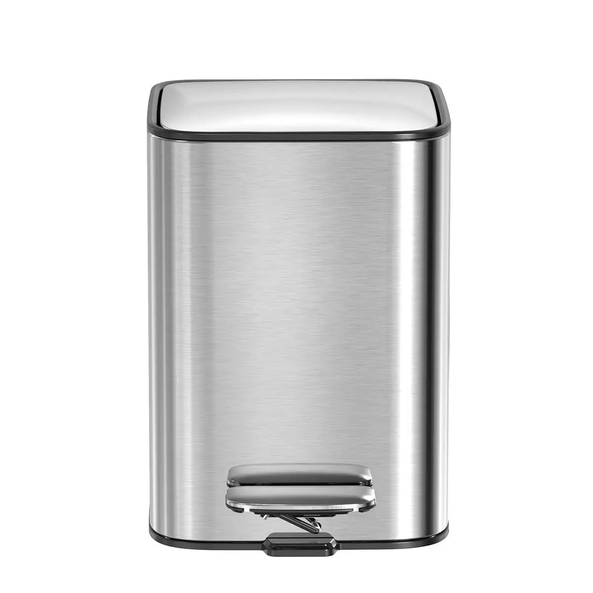 Square Waste Bin With Pedal Foot Activated Mute Soft Closing